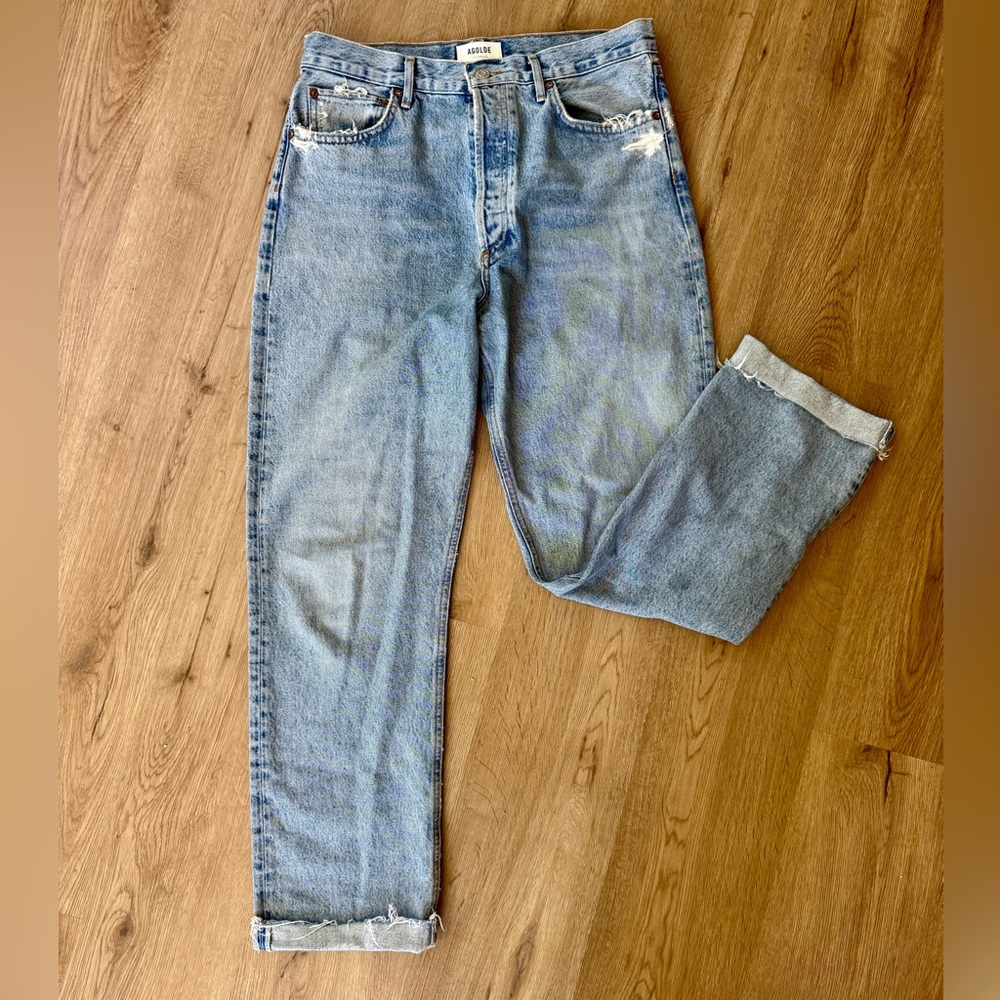 Agolde Light Blue Cuffed Jeans 29